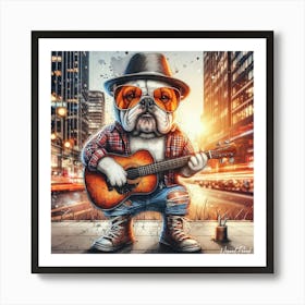 Urban Guitar British Bulldog Art Print