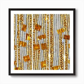 Gold And Silver Stripes Art Print