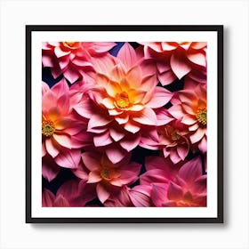 Pink Dahlias 1 Art Print