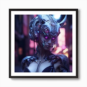 Cyberpunk Woman Art Print