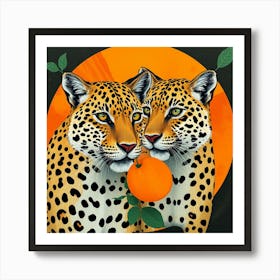 Leopards And Oranges Art Print