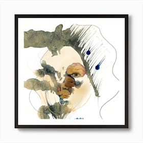 Woman Behind Roses 2 Art Print