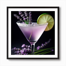 Lavender Garnish Cocktail Idea Art Print