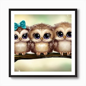 Cute Owls 5 Art Print