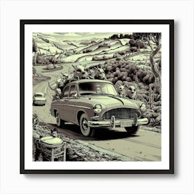 'Dogs On The Road' Art Print