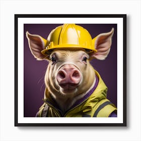 Worker Pig 2 Art Print