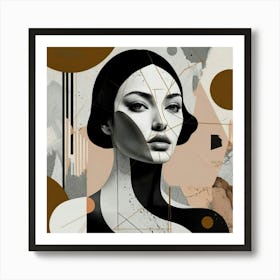 Abstract Portrait Of A Woman, Wall Art Deco Art Print