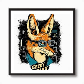 Fox with glasses Art Print