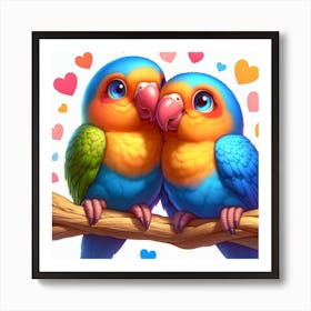 Parrot of Lovebirds Art Print