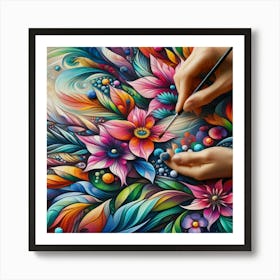 Colorful Flower Painting Art Print