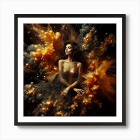 Beautiful Woman In Gold Art Print