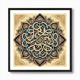 Intricate Islamic Calligraphy (4) Art Print