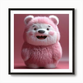 Pink Teddy Bear Art Print