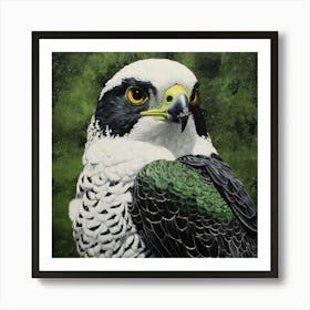 Ohara Koson Inspired Bird Painting Falcon 4 Square Art Print