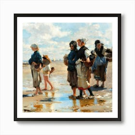 Group Of Women On The Beach Art Print