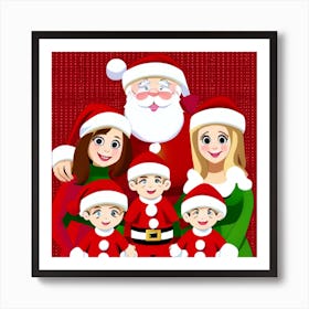 Family Portrait Of Santa Claus 1 Art Print