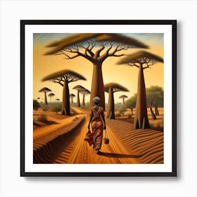 Sunrise in Baobab Art Print