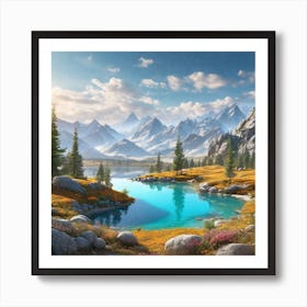 Lake In The Mountains 6 Art Print