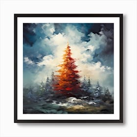 Vintage Yuletide Strokes Art Print