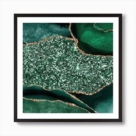 Agate Glitter Ocean Texture 13 Art Print