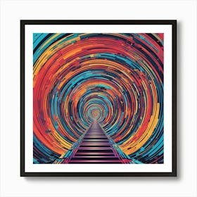 Eye Is Walking Down A Long Path, In The Style Of Bold And Colorful Graphic Design, David , Rainbowco (5) Art Print