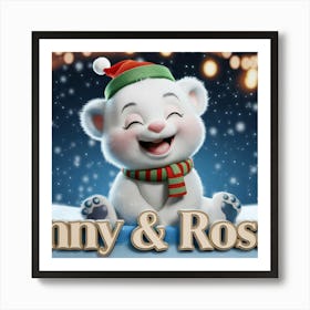 Winter Whimsy: The Joyful Journey of Benny & Rosy Art Print