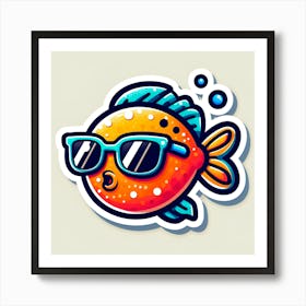 Fish In Sunglasses Art Print