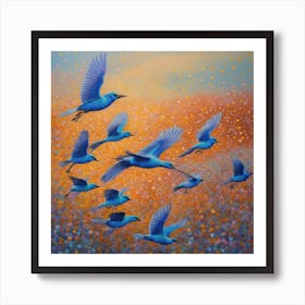 Flock of birds 2 Art Print