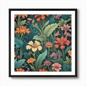 Floral Seamless Pattern 2 Art Print