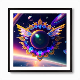 Space Psychedelic Painting Art Print