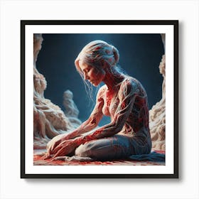 Woman In Blood Art Print