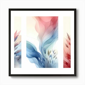 Abstract Watercolor Flowers Art Print