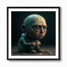 Sad Little Boy Art Print