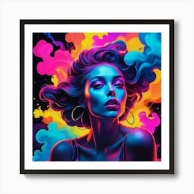 Neon Girl 1 Art Print