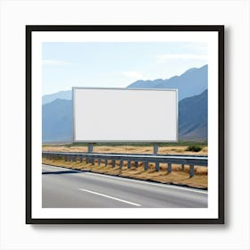 Mock Up Blank Billboard Roadside Advertising Large Outdoor Customizable Template Unprinted (42) Art Print