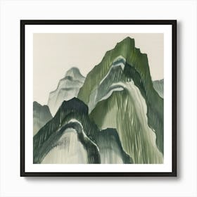 Japanese Watercolour Of Mount Kita 7 Art Print