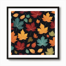 Autumn's Symphony of Leaves 7 Art Print