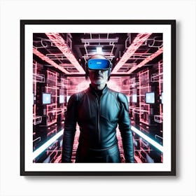 Futuristic Man In Virtual Reality 8 Art Print