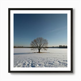 Lone Tree In The Snow Art Print