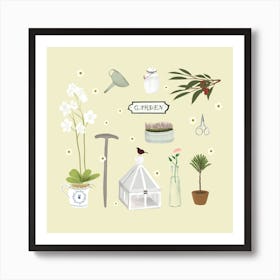 Garden Wall Decor Square Art Print