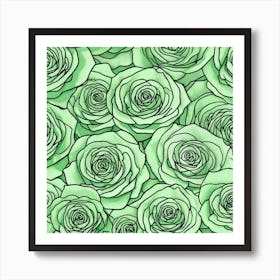 Green Roses 7 Art Print