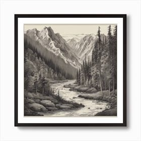 River In The Mountains 2 Art Print