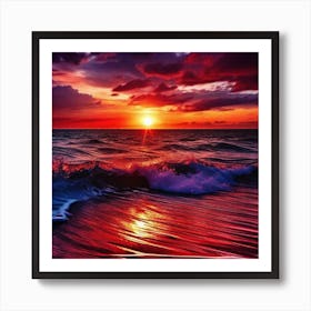 Sunset On The Beach 609 Art Print