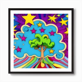 A Tree In A Sky Full Of Stars Art Print