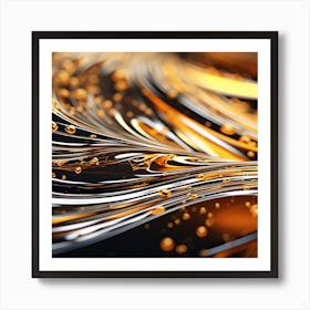 Abstract Gold And Silver Art Print