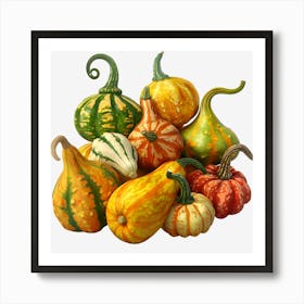 Pumpkins And Gourds Art Print