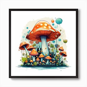 Mushrooms In The Water 1 Art Print