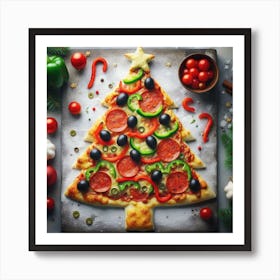 Oh Christmas Tree Pizza Art Print