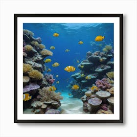 Underwater Paradise: A World of Color Coral Reef Art Print