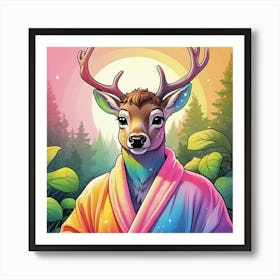 Deer In Bathrobe 10 Art Print